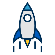 Icon of rocket launching. 