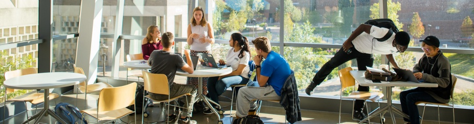 Students work on group projects. 