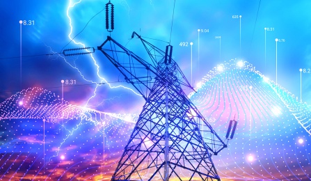 digital illustration of electrical tower. 