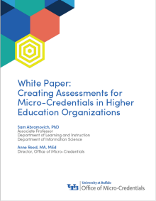 Cover of the Office of Micro-Credentials White Paper: Creating Assessments for Micro-Credentials in Higher Education Organizations. 