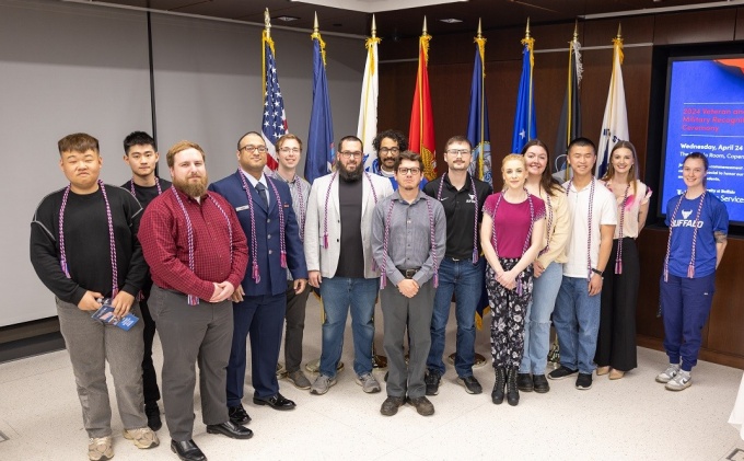 2024 graduating student veterans during annual cord ceremony. 