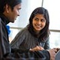 Two students talking. 