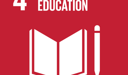 Sustainable Development Goal Three: Quality Education Icon. 