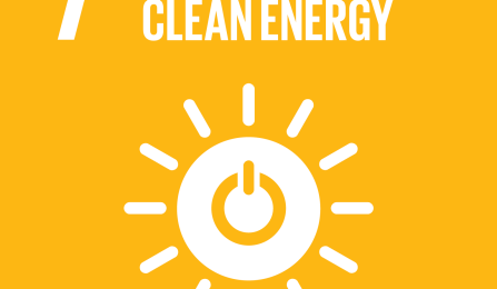 Sustainable Development Goals seven: affordable and clean energy icon. 