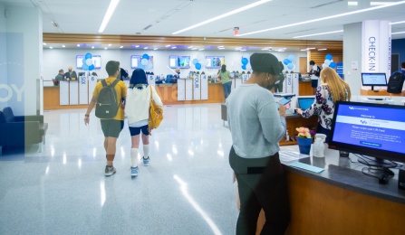 Photo of students utilizing the services in 1Capen. 