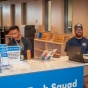 Student employees working at Silverman Tech Squad counter. 