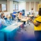 Students participate in 100 level chemistry labs in the Natural Sciences Complex in October 2020. Students demonstrate proper use of face coverings and other PPE while working in a research lab, in keeping with current guidelines. 